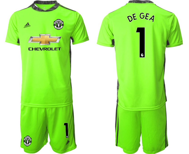 Men 2020-2021 club Manchester United fluorescent green goalkeeper #1 Soccer Jerseys->customized soccer jersey->Custom Jersey
